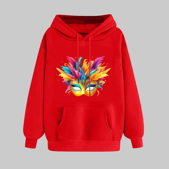 PNTUTB Women's Print Fashion Casual Hoodie Comfortable Sweatshirt Winter Long Sleeved Pullover