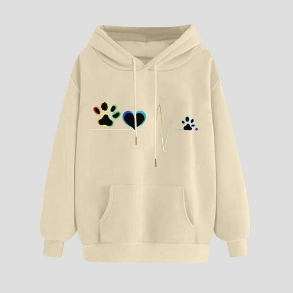 PNTUTB Women's Print Winter Hoodie Pullover Fashion Round Neck Long Sleeved Comfortable Sweatshirt