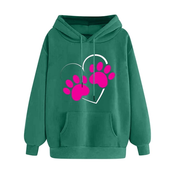 PNTUTB Women's Print Winter Hoodie Pullover Long Sleeved Casual Round Neck Comfortable Sweatshirt