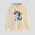 thumbnail image 1 of PNTUTB Women's Print Winter Hoodie Pullover Round Neck Long Sleeved Comfortable Fashion Sweatshirt, 1 of 6