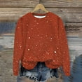 thumbnail image 1 of PNTUTB Women's Round Neck Long Sleeve Fashion Shimmering Print Casual Oversized Pullover Sweatshirt, 1 of 6