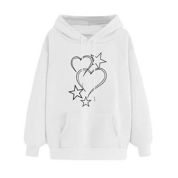 PNTUTB Women's Round Neck Print Winter Hoodie Fashionable Pullover Long Sleeved Comfortable Sweatshirt