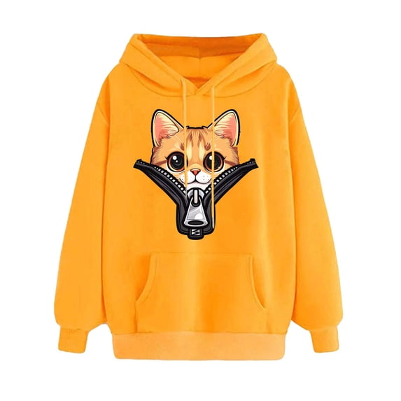 PNTUTB Women's Round Neck Print Winter Hoodie Sweatshirt Long Sleeved Comfortable Casual Pullover