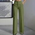 thumbnail image 1 of PNTUTB Women's Simple Suit Pants: Casual Versatile High-Waisted Button-Front Loose Flowy Straight-Leg Long Pants with Pockets, 1 of 6