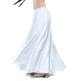 thumbnail image 1 of PNTUTB Women's Solid Color Flowing Elastic Waist Pleated Drapey Wide Hem Comfortable Ankle Length Skirt, 1 of 6
