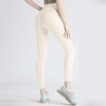 thumbnail image 1 of PNTUTB Women's Solid Color High Waist Hip Lift Elastic Comfortable Fitness Exercise Tight Long Pants, 1 of 5