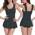 thumbnail image 1 of PNTUTB Women's Solid Color Summer Modest One Piece Swimsuit with Tummy Coverage and Waist Defining Design, 1 of 6