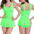 thumbnail image 1 of PNTUTB Women's Solid Color Summer Modest One Piece Swimsuit with Tummy Coverage and Waist Defining Design, 1 of 6