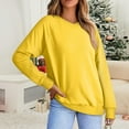 thumbnail image 1 of PNTUTB Women's Solid Color V-Neck Basic Versatile Oversized Pullover Long Sleeve Casual Top&Flash Picks, 1 of 6