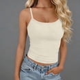 thumbnail image 1 of PNTUTB Women's Spaghetti-Strap Tank Top,Summer Simple Stylish Versatile Solid Color Round Neck Casual Slim Sleeveless Top, 1 of 6