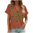 thumbnail image 1 of PNTUTB Women's St. Patrick's Day Fashion Print Casual V Neck Loose Comfortable Short Sleeve T Shirts, 1 of 4