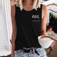 thumbnail image 1 of PNTUTB Women's Summer Casual Fashion Basic Tees Loose Fit Blouses Printing Loose Round Neck Sleeveless, 1 of 6