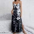 thumbnail image 1 of PNTUTB Women's Summer Casual Fashion Print V Neck Sleeveless Strapless Comfortable Split Hem Ankle Length Dress, 1 of 6