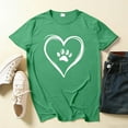 thumbnail image 1 of PNTUTB Women's Summer Fashion Dog Paw Heart Print Casual Crew Neck Short Sleeve Pullover Loose Comfortable Tops, 1 of 6