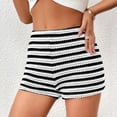 thumbnail image 1 of PNTUTB Women's Summer Fashion Shorts,Casual Loose Comfortable Breathable Striped Stretch Elastic Waistband Loungewear Shorts, 1 of 6