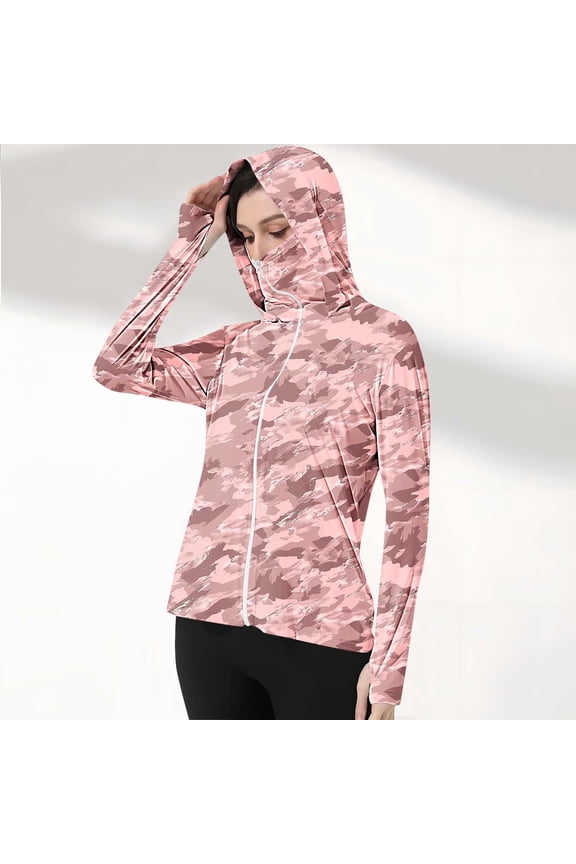 Women's Summer Patterned Zipper Pocket Breathable Waterproof Sun Protection Outdoor Clothing