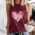 thumbnail image 1 of PNTUTB Women's Summer Sleeveless Regular Round Neck Printed Sleeveless Basic Tees Comfortable Blouses, 1 of 5