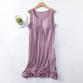 thumbnail image 1 of PNTUTB Women's Summer Solid Color Sleeveless Round Neck Loose Relaxed Home Nightgown with Built-in Pads, 1 of 6