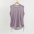thumbnail image 1 of PNTUTB Women's Summer Tank Top,Solid Color Lightweight Breathable Casual Loose Round Neck Sleeveless with Drawstrings on Both Sides, 1 of 6