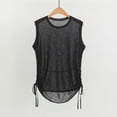 thumbnail image 1 of PNTUTB Women's Summer Tank Top,Solid Color Lightweight Breathable Casual Loose Round Neck Sleeveless with Drawstrings on Both Sides, 1 of 6