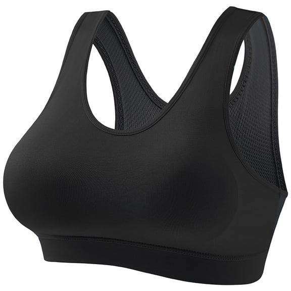 PNTUTB Women's Tank-Style Sports Bra,Seamless Wire-Free Stay-in-Place Cup Support Shock-Absorbing Gathering Design Strong Support Athletic Bra