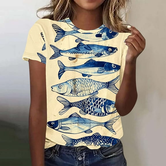 PNTUTB Women's Top Summer Loose Basic Short Sleeve Shirt Casual Comfortable Blouse Fashionable Top