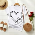 thumbnail image 1 of PNTUTB Women's Valentine's Day Fashion Print Crew Neck Casual Loose Comfortable Short Sleeve T Shirt, 1 of 6