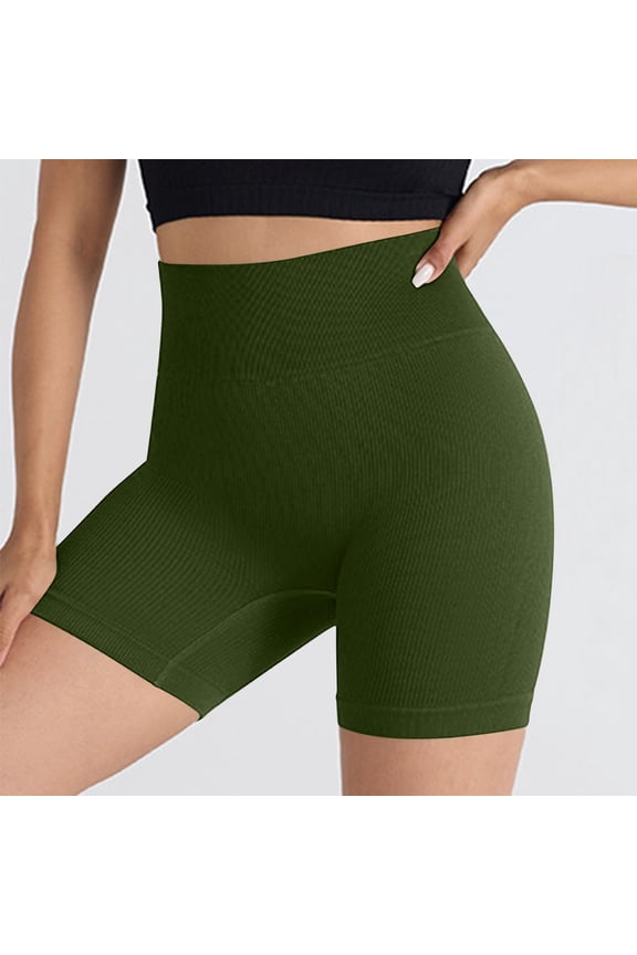 Womens Comfortable Fitness Shorts High Waisted Compression Pants Breathable Tight Sports Pants