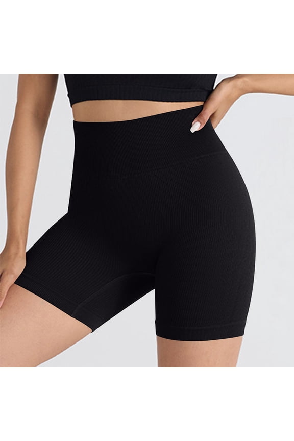 Womens Comfortable Fitness Shorts High Waisted Compression Pants Breathable Tight Sports Pants