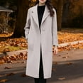 thumbnail image 1 of PNTUTB Womens Fashion Casual Solid Color Long Sleeve Lapel Button Down Long Coats with Big Pockets, 1 of 6
