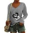 thumbnail image 1 of PNTUTB Womens Fashion Print Blouses Casual Tops Long Sleeve V Neck Comfortable Loose Shirts, 1 of 5