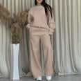 thumbnail image 1 of PNTUTB Womens Fashion Sweatsuits 2 Piece Set Casual Long Sleeve Pullover Loose Drawstring Wide Leg Pants Tracksuit with Pockets, 1 of 6