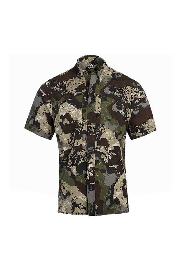 Adult Male Shooter Short Sleeve Shirt, Color: Caza, Size: L (SS-SS-CZ-L)