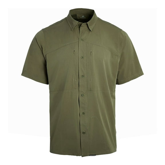 PNUMA Adult Male Shooter Short Sleeve Shirt, Color: Savage Green, Size: M (SS-SS-SG-M)