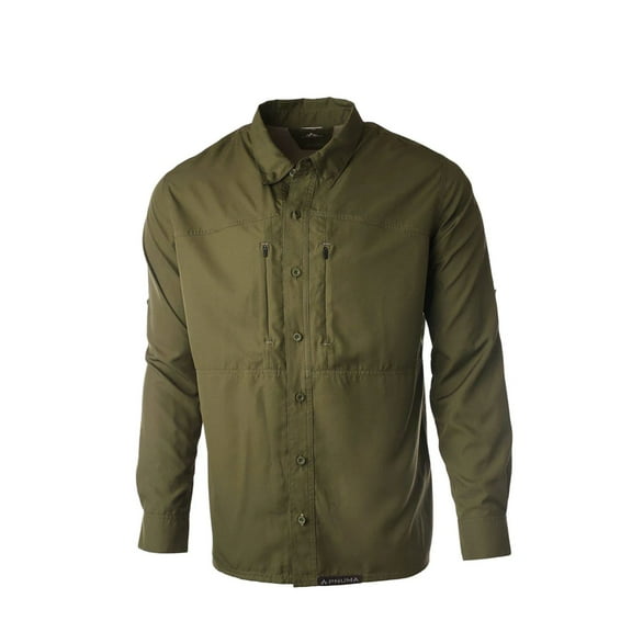 PNUMA Adult Male Shooting Dark Olive Long Sleeve Shirt, Size: XL (PLSSSCYX)