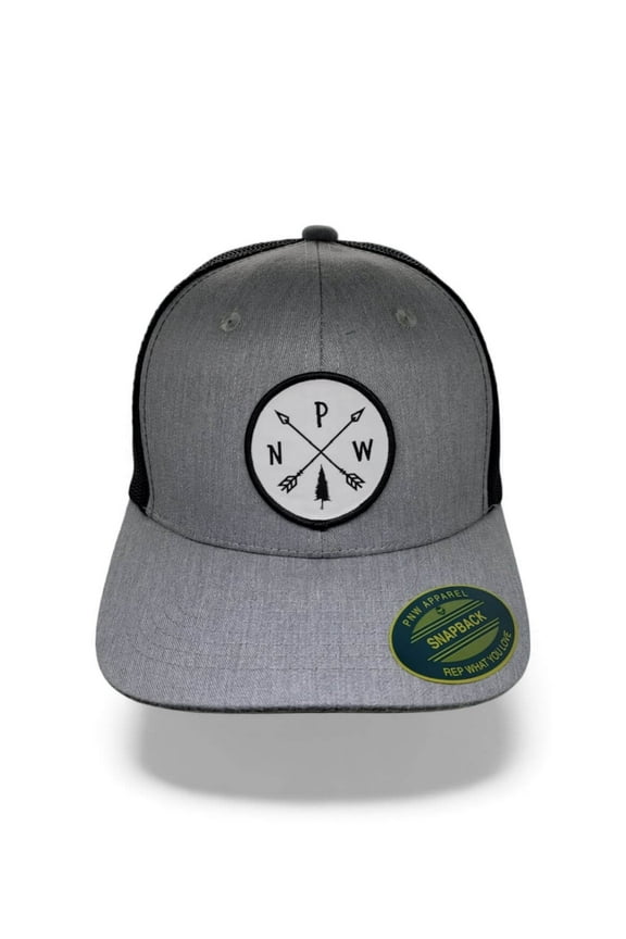 PNW Arrows Classic Snapback Hat - Heather Grey on Black