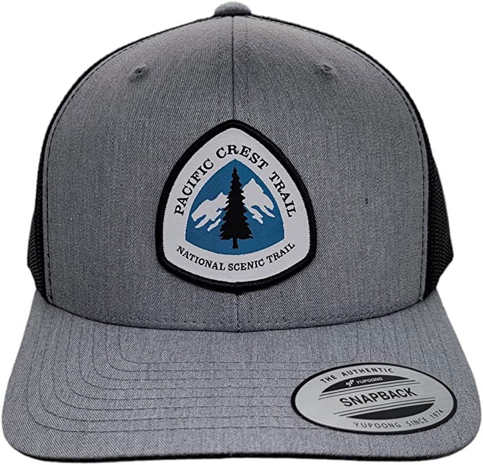 PNW Fitted Flexfit Hat - Pacific Northwest Woven Patch, Grey/Black Mesh Trucker Cap, One Size Adjustable