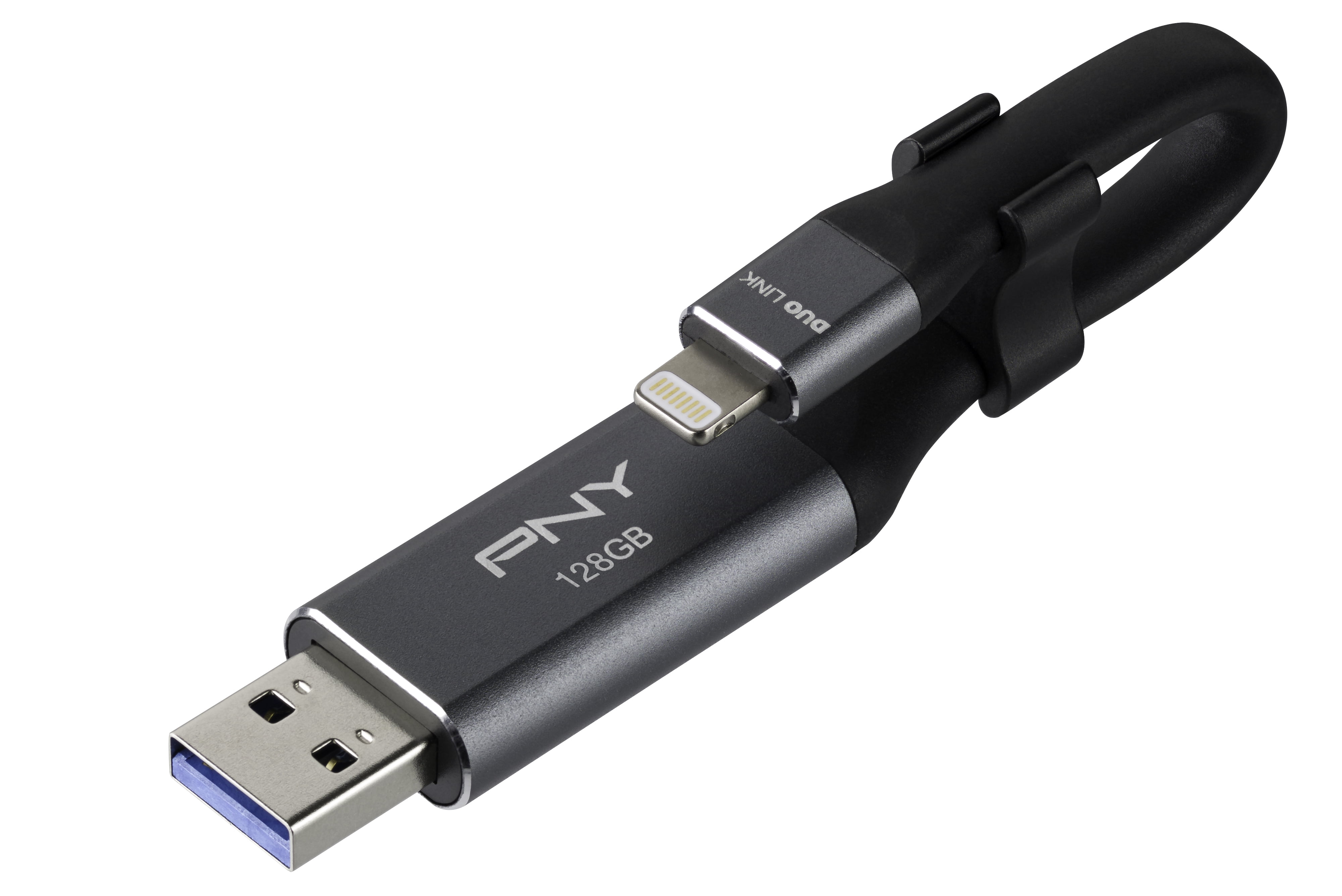 PNY 128GB DUO LINK USB 3.0 OTG Flash Drive for IPhone and I Pad  (P-FDI128LA02GC-RB) 