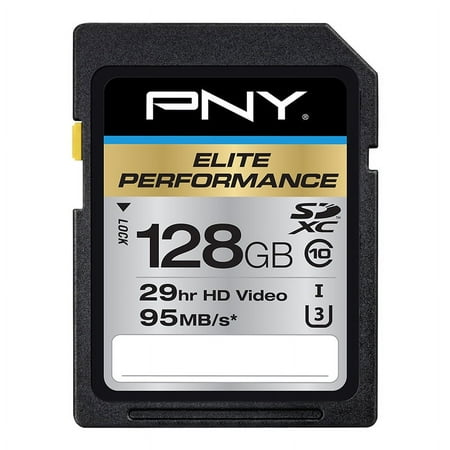PNY - 128GB Elite Performance Class 10 U3 SDXC Flash Memory Card