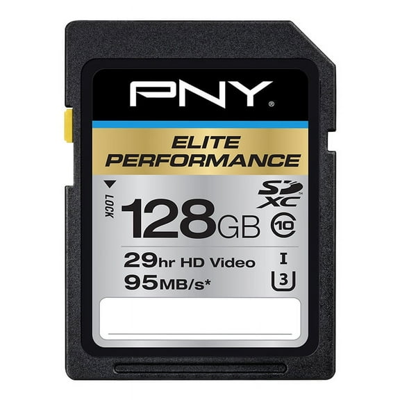 PNY 128GB Elite Performance Class 10 U3 SD Flash Memory Card