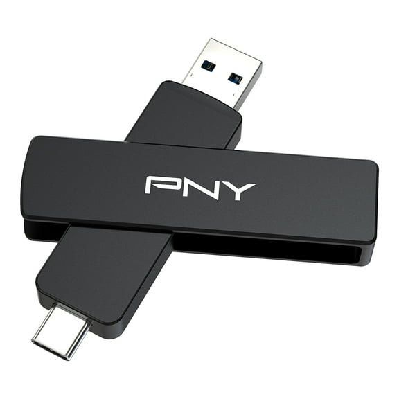 PNY 256GB DUO LINK V3 USB 3.2 Gen 2 Type-C & Type-A OTG Flash Drive Extreme Speeds Read/Write 1000/800MB/s External Mobile Storage Compatible with Smartphone/Tablet/Laptops/Desktops