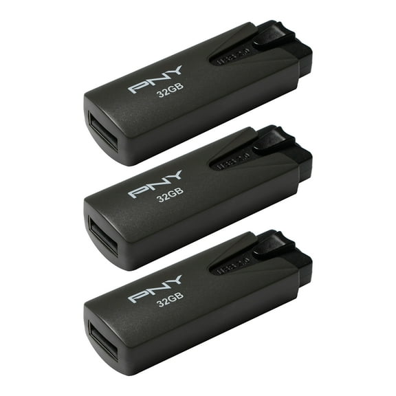 PNY 32GB Attaché USB 2.0 Flash Drive 3-Pack - Light-Weight Durable Storage Device for Data