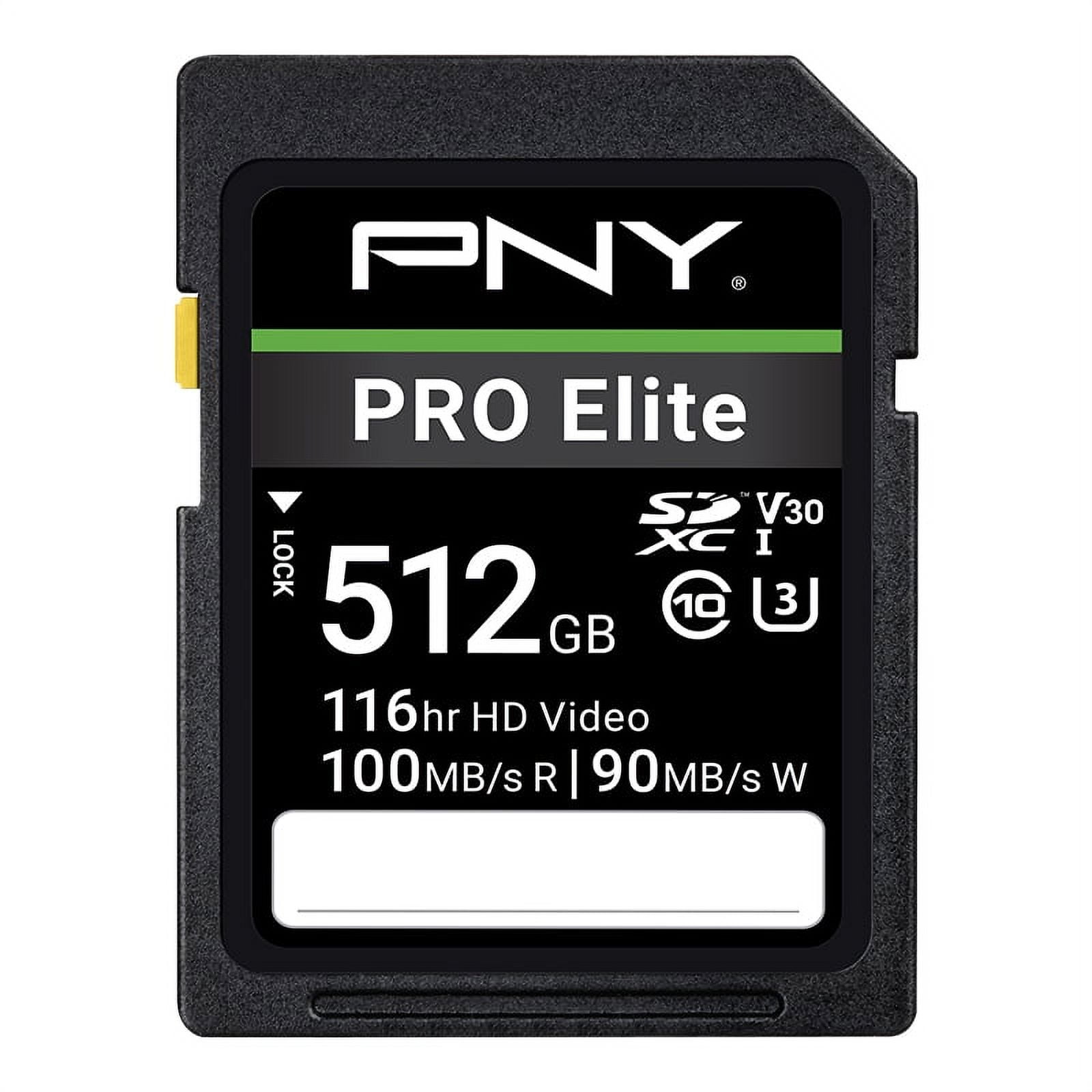 PNY - Pro Elite Carte Mémoire 1To Micro SDXC 100Mo/s Noir Gris