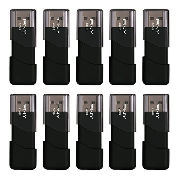 PNY 64GB Attach USB 2.0 Flash Drive, 10 Pack