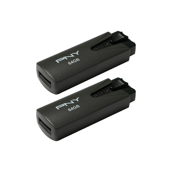PNY 64GB Attaché USB 2.0 Flash Drive 2-Pack - Light-Weight Durable Storage Device for Data