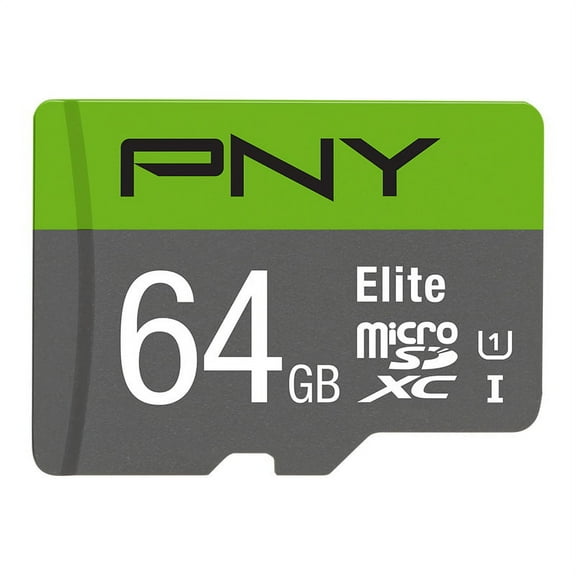 PNY 64GB Elite Class 10 U1 microSDHC Flash Memory Card - 100MB/s read, Class 10, U1, Full HD, UHS-I, micro SD