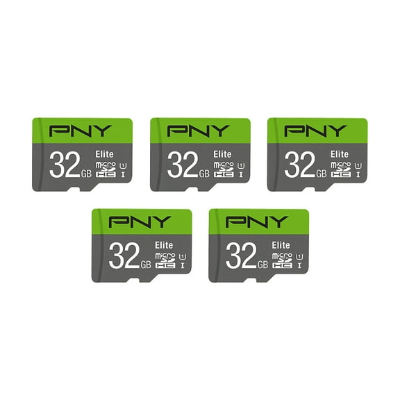 PNY Elite Dash Camera Class 10 U1 V10 microSDHC Flash Memory Card - up to 100MB/s Read Speed, Full HD Photo & Video, Ideal For Dash Cams, Compatible with DSLR Cameras, HD Video Cameras, 5-Pack