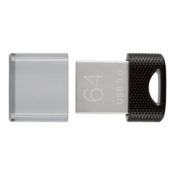PNY Elite-X Fit USB 3.1 Flash Drive, 64GB, Black/Gray - 200MB/s