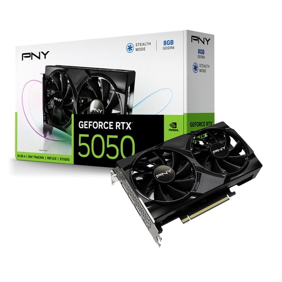 PNY NVIDIA GeForce RTX™ 5050 Dual Fan, Graphics Card 8GB GDDR6, SFF-Ready, 2-Slot