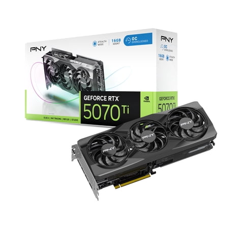 PNY NVIDIA GeForce RTX™ 5070 Ti OC Triple Fan, Graphics Card 16GB GDDR7, 2.98-Slot